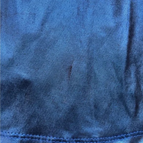 Revamped Blue Satin Ruffle Top - Picture 8 of 11